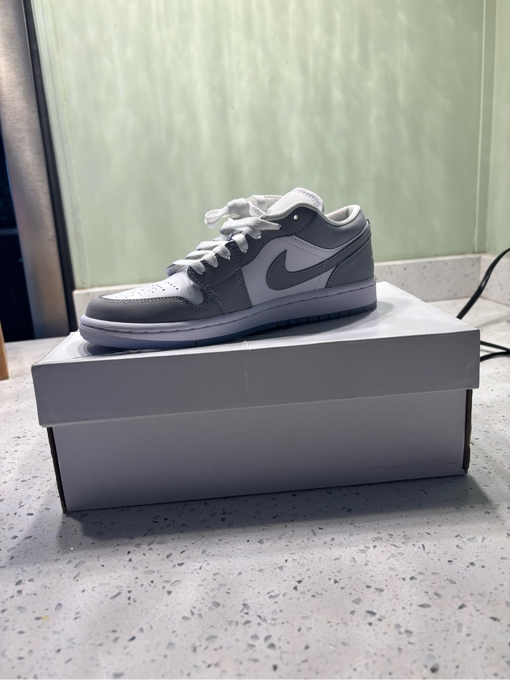 women’s air jordan 1 low wolf grey aluminum NEW